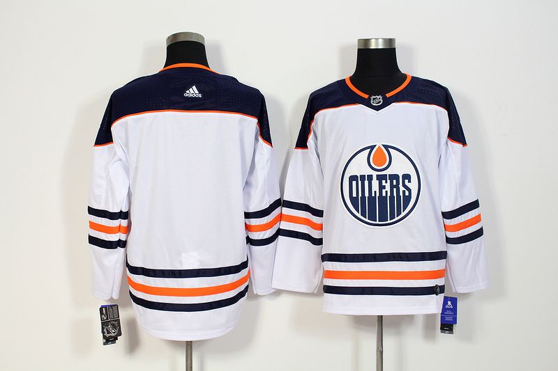 Men Edmonton Oilers Blank White Adidas Hockey Stitched NHL Jerseys